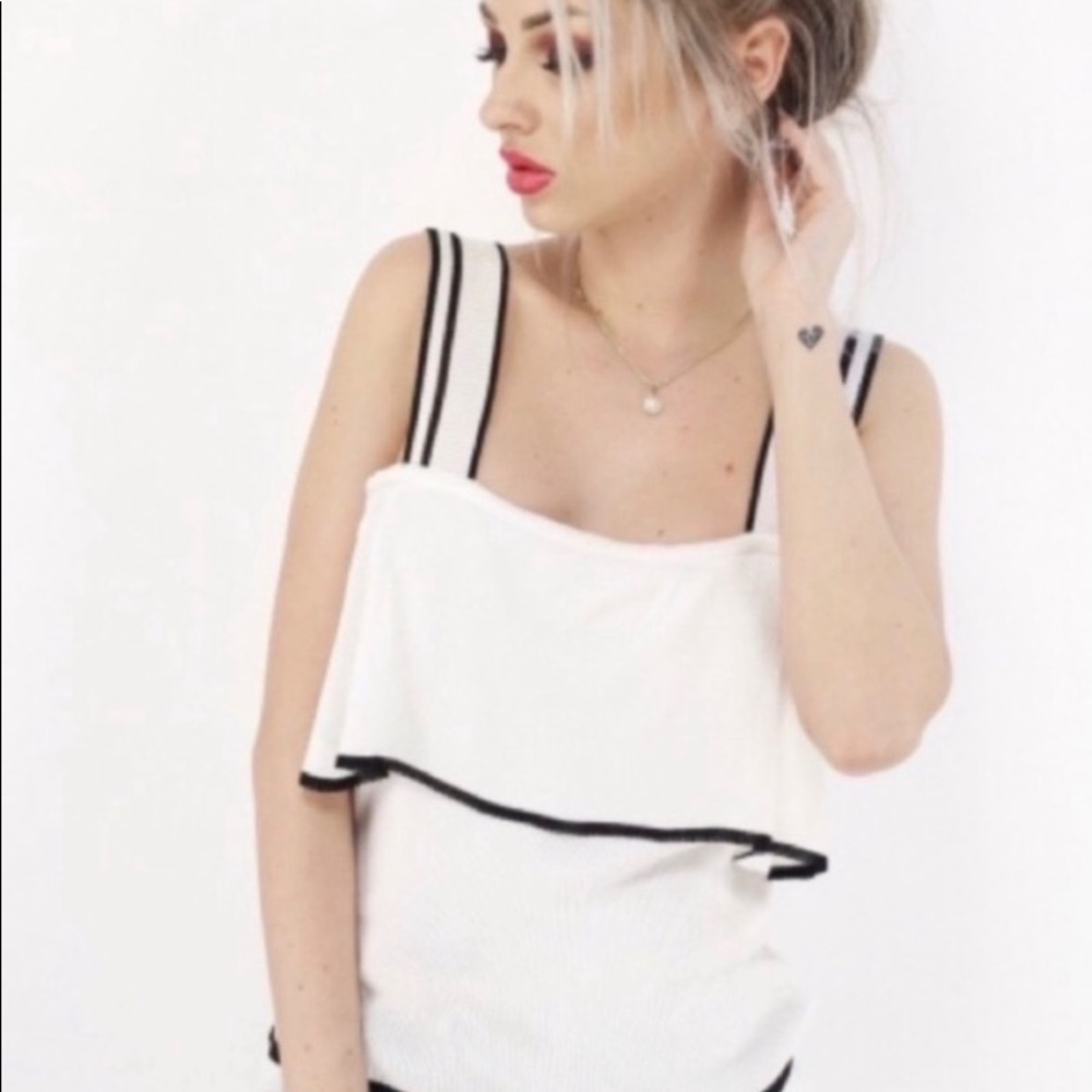 ZARA Knit Ruffle Tank